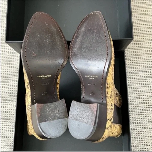 SAINT LAURENT Wyatt Python Snake Embossed Chelsea Boots Size
36.5 Tan Brown - Picture 7 of 13